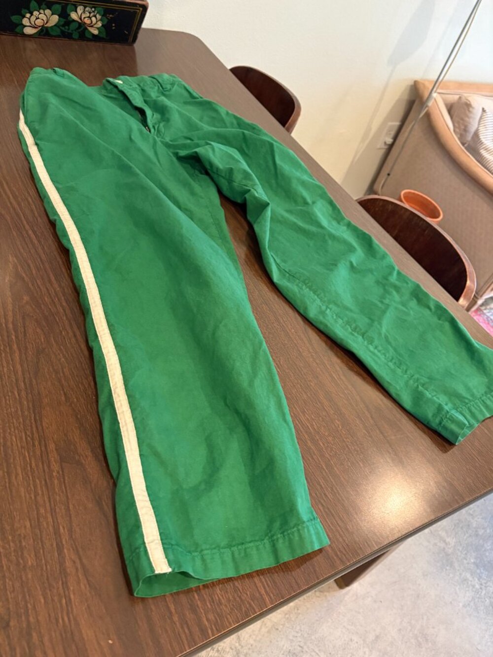 imogene+willie Baker striped trouser in Kelly Green L - Picture 2 of 6